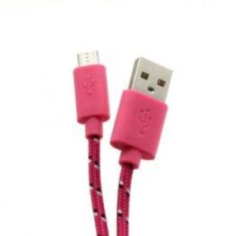 Rožinis USB į microUSB laidas, 1 m