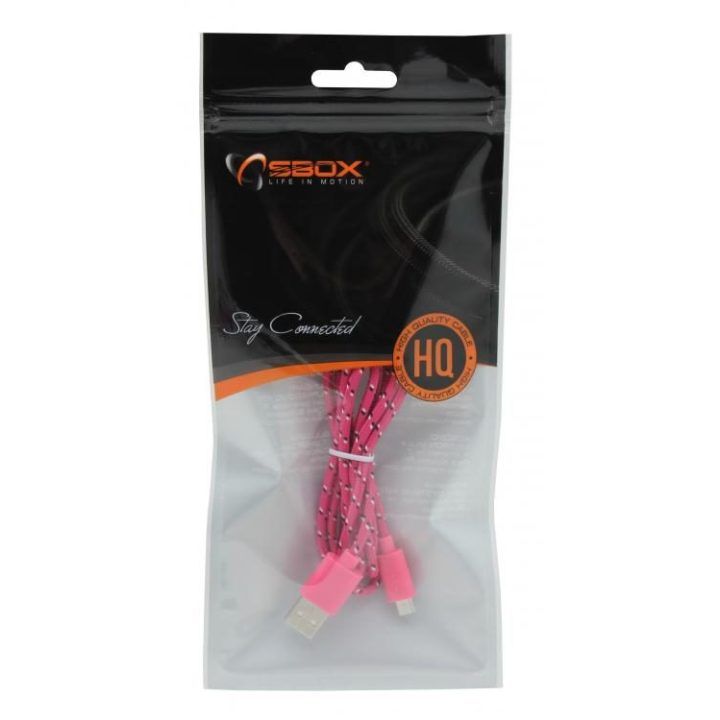 Rožinis USB į microUSB laidas, 1 m