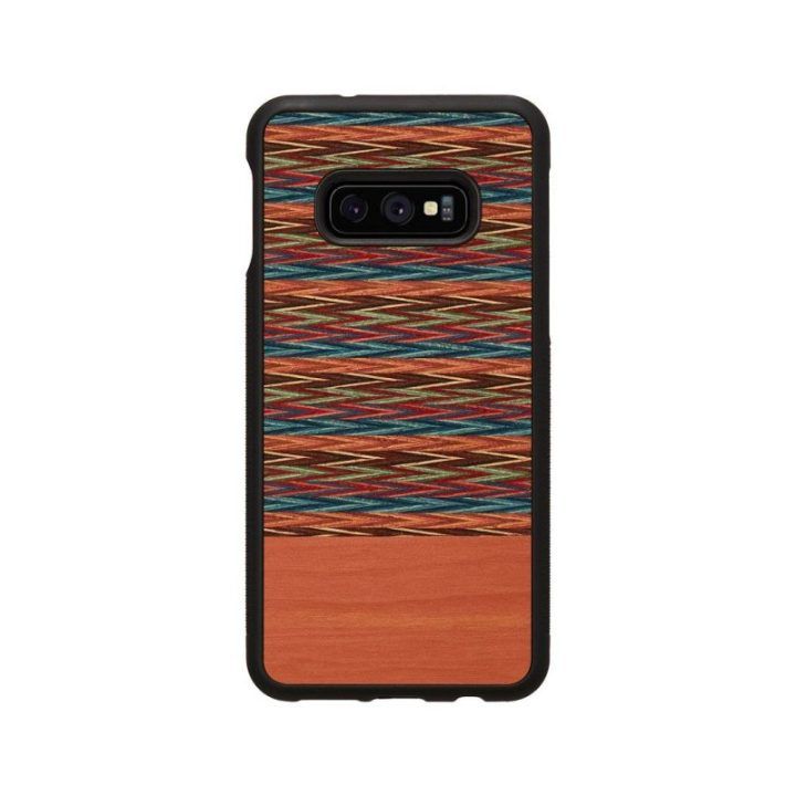 Telefono dėklas Samsung Galaxy S10e, rudas languotas juodas