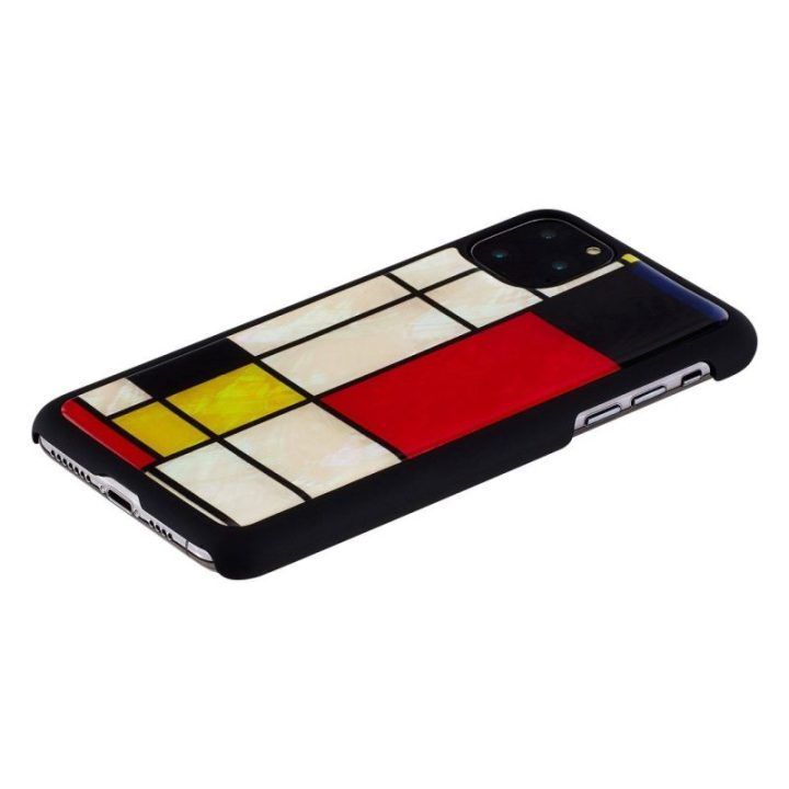 Telefono dėklas iPhone 11 Pro Max, juodas „Mondrian“