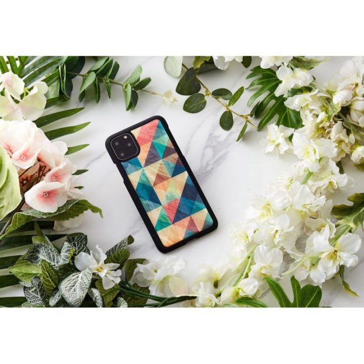 Juodas dėklas iPhone 11 Pro Max su mozaikos raštu