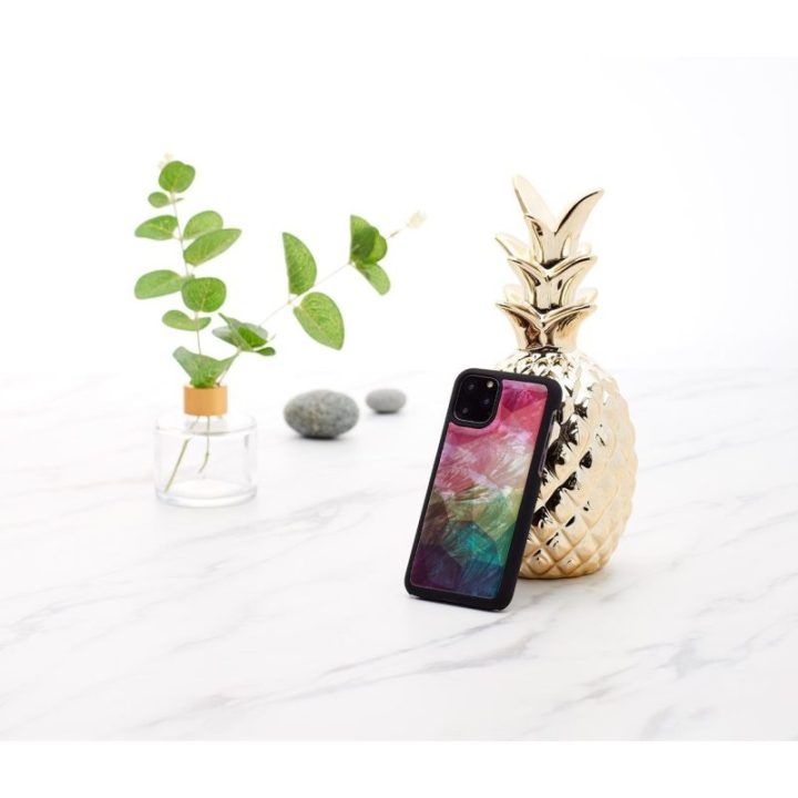 Juodas telefono dėklas iPhone 11 Pro su gėlių raštu