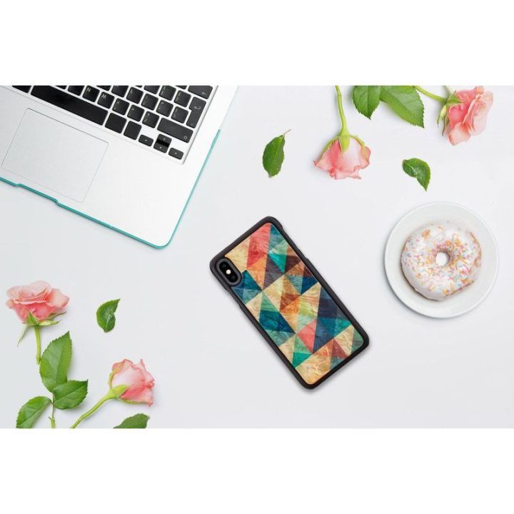 Telefono dėklas iPhone XS Max, mozaikinis, juodas