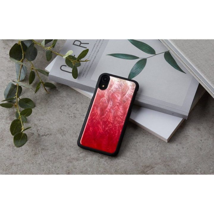 Rožinis su juoda telefono dėklas iPhone XR
