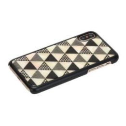 Telefono dėklas iPhone XS/S, juodas su piramidžių raštu