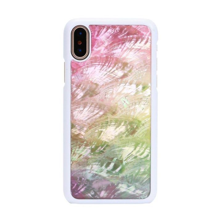 Baltas telefono dėklas iPhone XS/S „Water Flower“