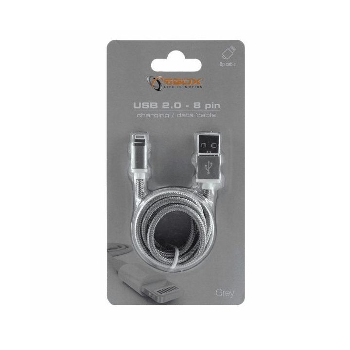 Pilkas USB A į Lightning laidas, 1,5 m