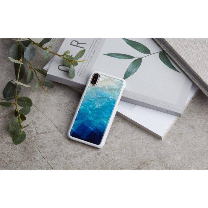 Telefono dėklas iPhone XS/S, mėlynai baltas
