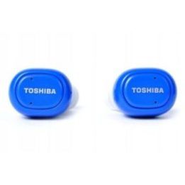 Mėlynos Bluetooth ausinės su įkrovimo stotele Toshiba RZE-BT900E