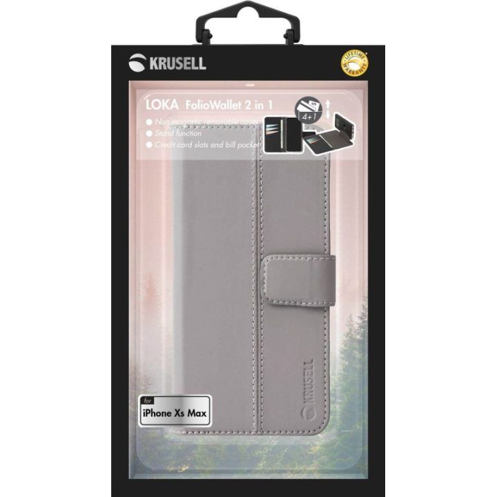 Pilkas folio dėklas iPhone Xs Max