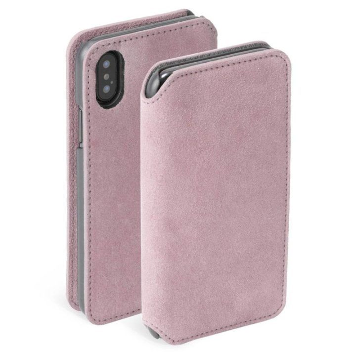 Krusell Broby telefono dėklas iPhone Xs Max, rožinis, 4 kortelių vietos