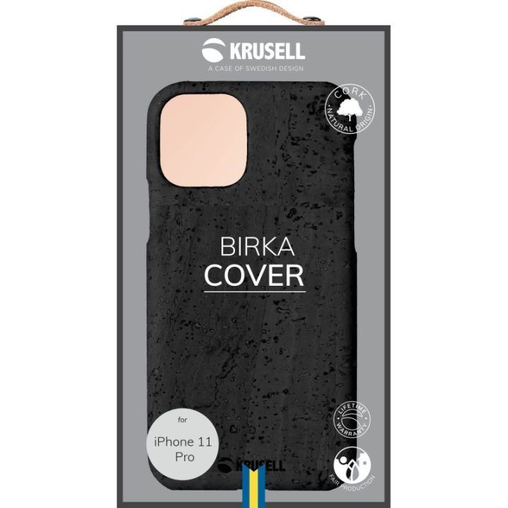 Juodas telefono dėklas Krusell Birka Cover Apple iPhone 11 Pro