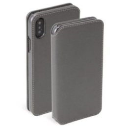 Pilkas folio dėklas Apple iPhone XS Max telefonui