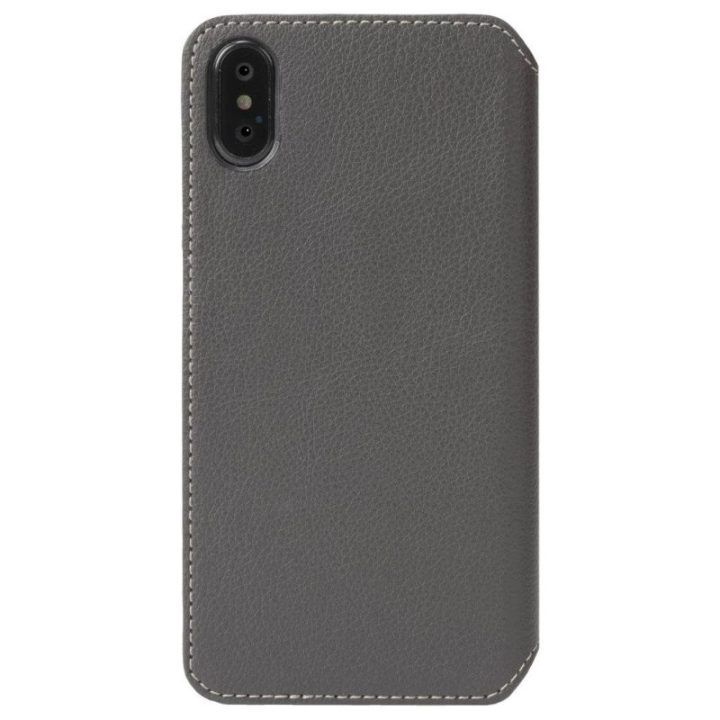 Pilkas folio dėklas Apple iPhone XS Max telefonui