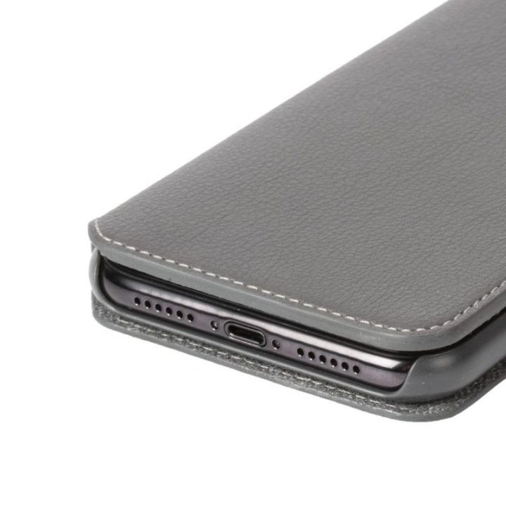 Pilkas folio dėklas Apple iPhone XS Max telefonui