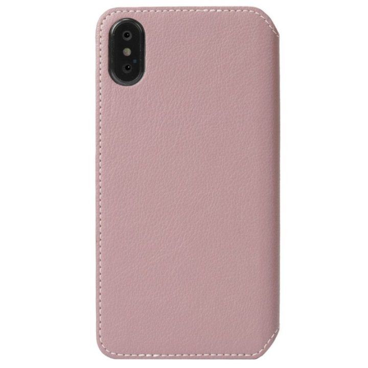 Rožinis folio dėklas iPhone Xs Max telefonui su 4 kortelių vietomis