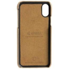 Telefono dėklas Krusell Sunne 2 Card Cover, skirtas iPhone XS Max, rusvai gelsvas