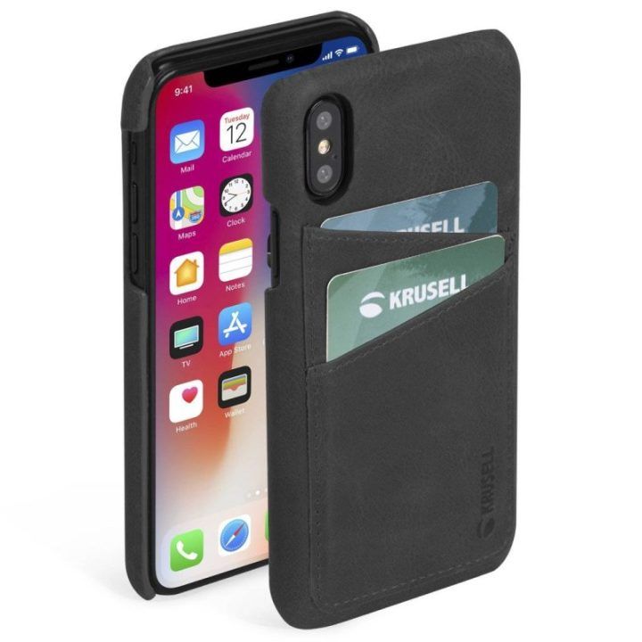 Telefono dėklas Krusell Sunne 2 Card Cover iPhone XS Max, juodas