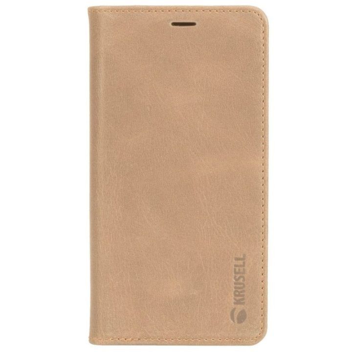 Krusell Sunne folio dėklas iPhone Xs Max, rusvai gelsvas