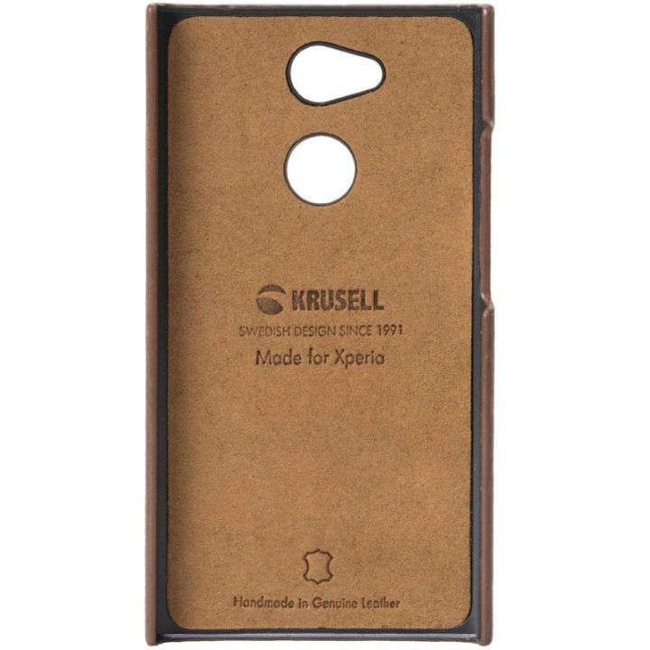 Rudas odinis dėklas Sony Xperia L2