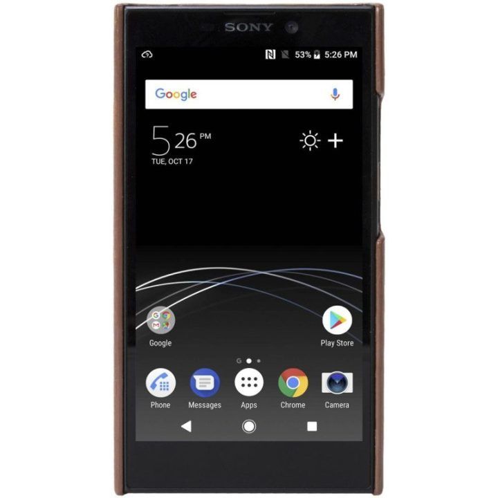 Rudas odinis dėklas Sony Xperia L2