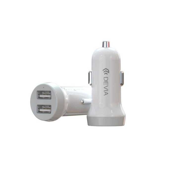 Automobilinis įkroviklis Devia Smart Series, 2 USB, 5V/3,1A, baltas