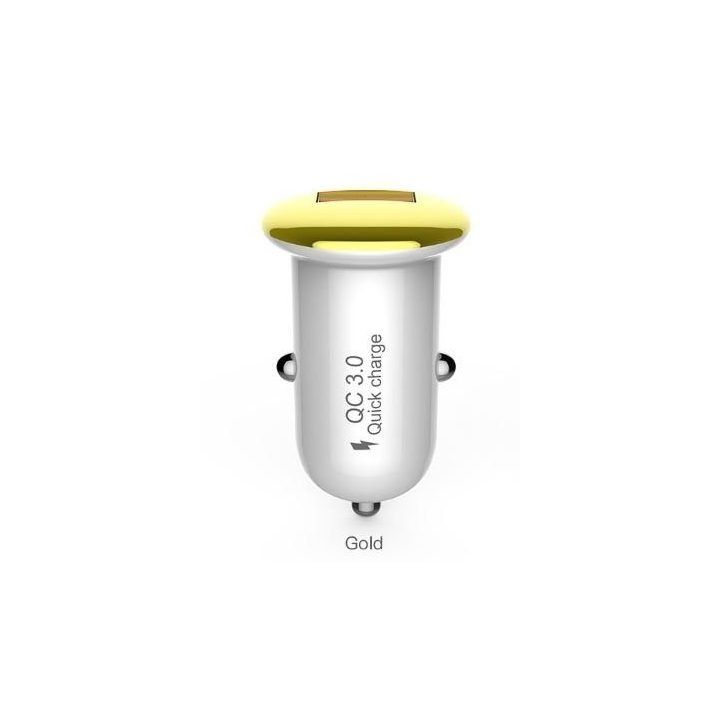 Devia Mushroom serijos automobilinis įkroviklis QC3.0 18W, auksinis