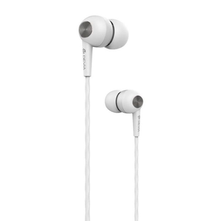 Devia Kintone Headset V2 3,5 mm baltos ausinės su mikrofonu