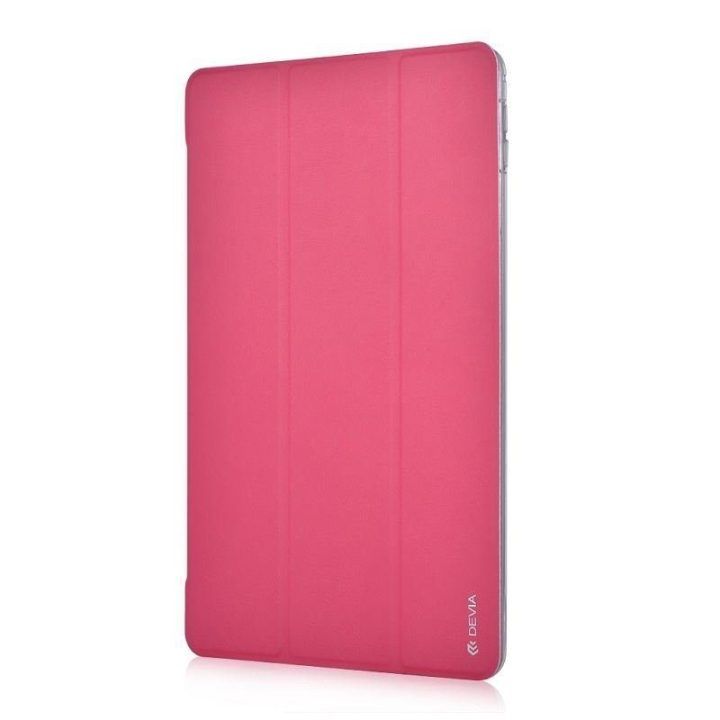Raudonas odinis planšetinio kompiuterio dėklas Devia su vieta pieštukui, skirtas iPad Air (2019) ir iPad Pro 10.5