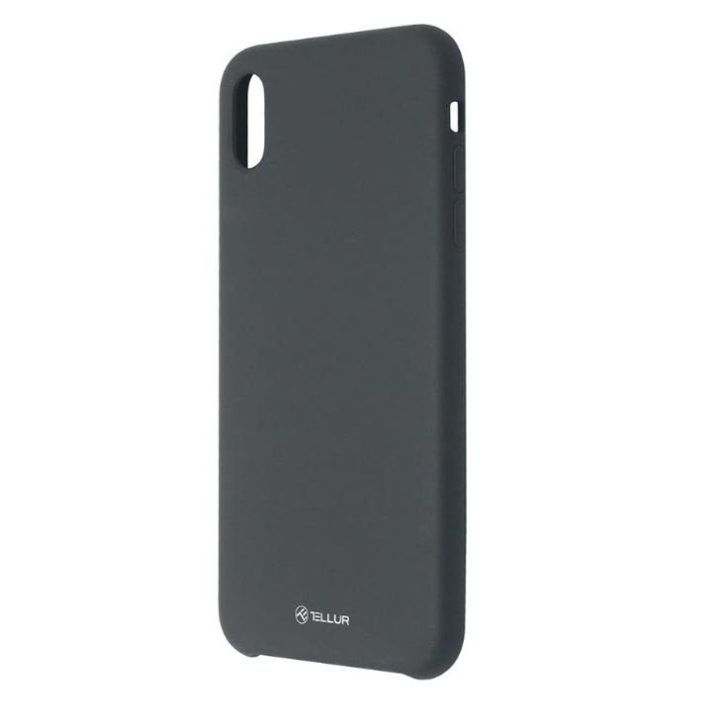 Juodas silikoninis telefono dėklas iPhone XS Max