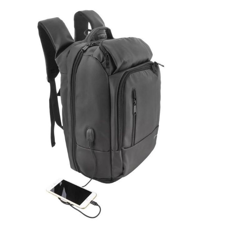 Juoda kompiuterio kuprinė su USB prievadu 17,3"