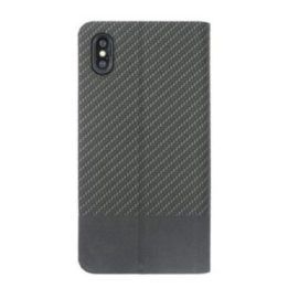 Tellur Carbon juodas atverčiamas dėklas iPhone XS