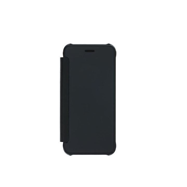Juodas dirbtinės odos dėklas su veidrodėliu iPhone 8 telefonui