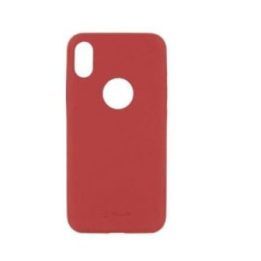 Raudonas plonas dirbtinės odos dėklas iPhone X/XS