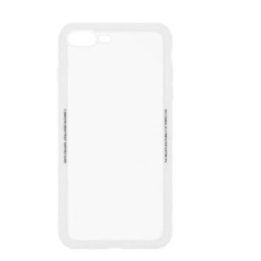 Tellur telefono dėklas su grūdinto stiklo nugarėle iPhone 8 Plus, baltas