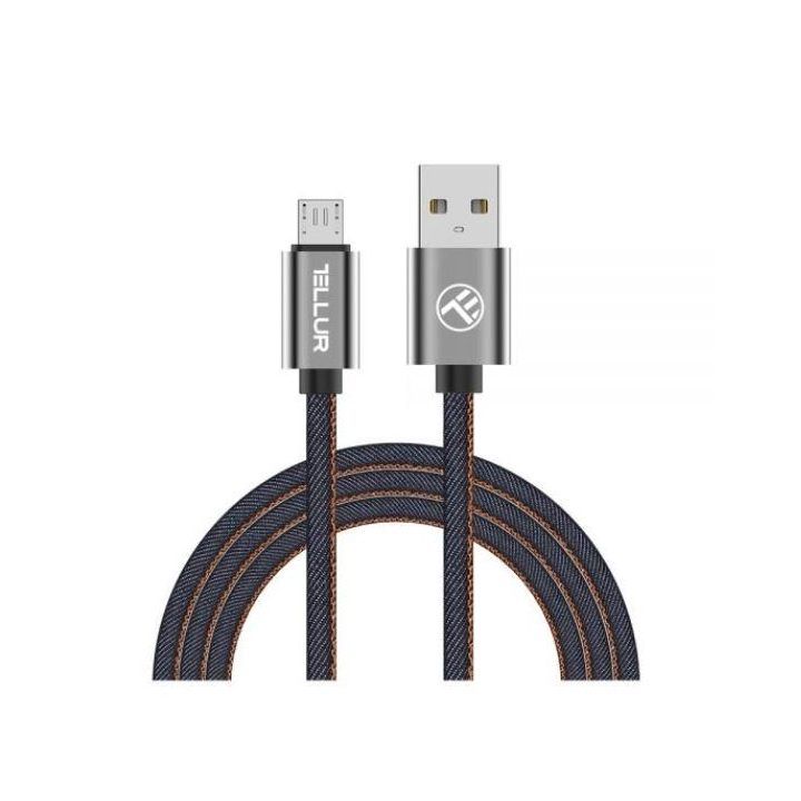 USB–Micro USB duomenų kabelis, 1 m, Denim
