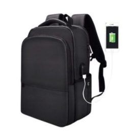 Juoda kuprinė nešiojamam kompiuteriui su USB jungtimi