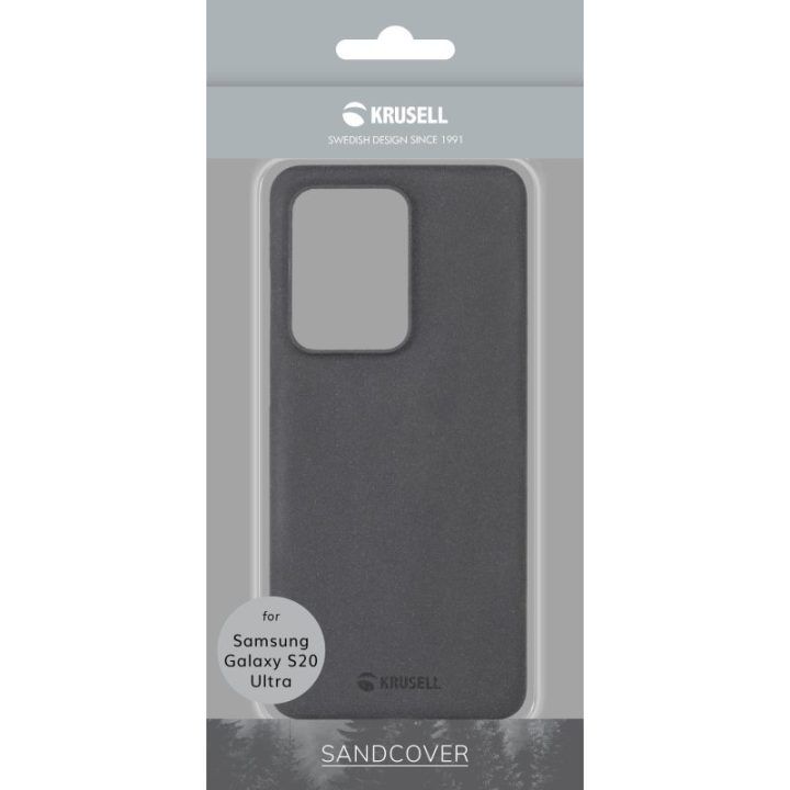 Juodas dėklas telefonui Krusell Essentials SandCover Samsung Galaxy S20 Ultra