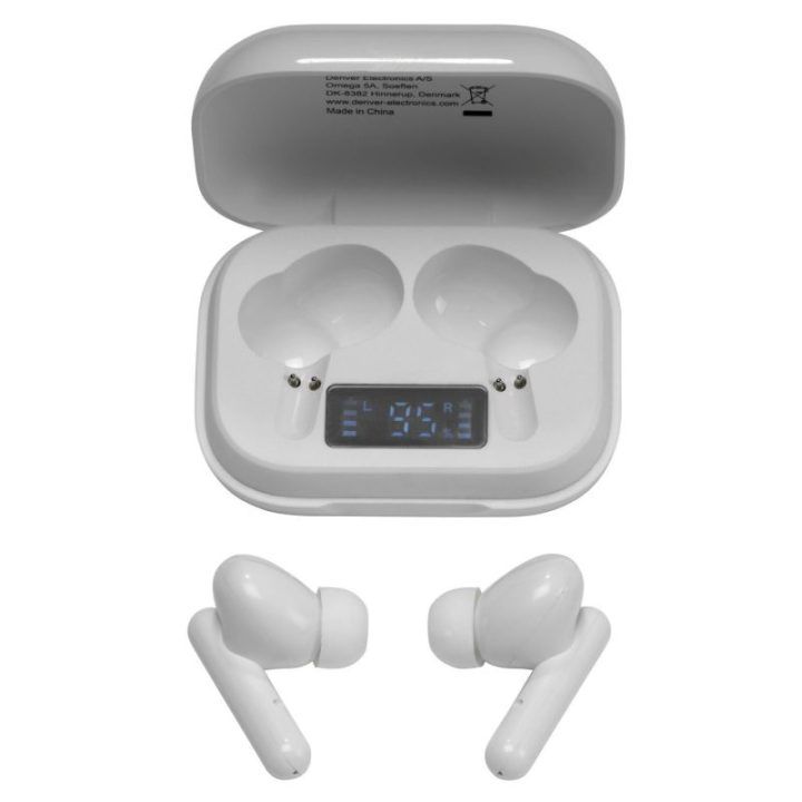 Denver TWE-38 belaidės Bluetooth ausinės, baltos