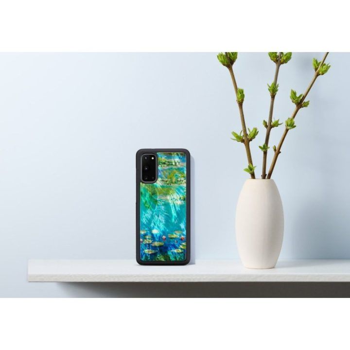 Juodas Samsung Galaxy S20 dėklas su vandens lelijomis
