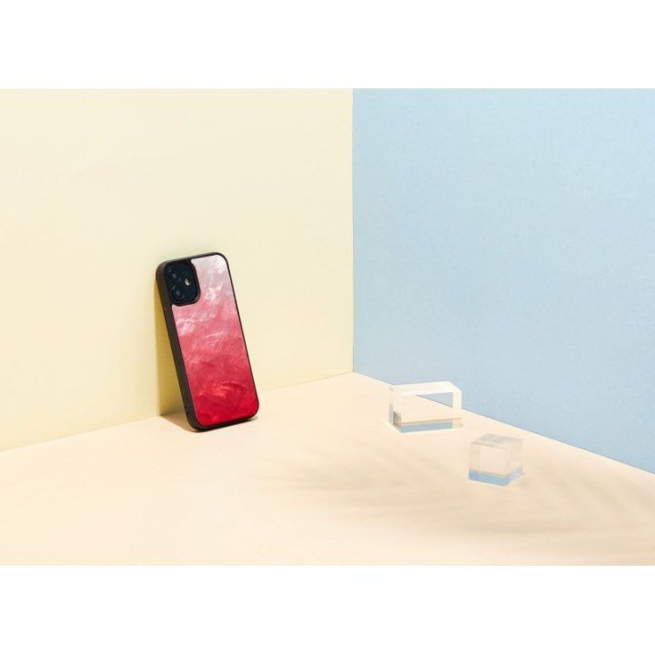 Dėklas Apple iPhone 12 mini, rožinis su juodais akcentais