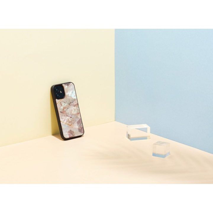 Rožinis marmuro rašto dėklas Apple iPhone 12 mini