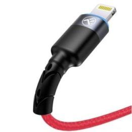 USB–Lightning kabelis su LED apšvietimu, 1,2 m, raudonas