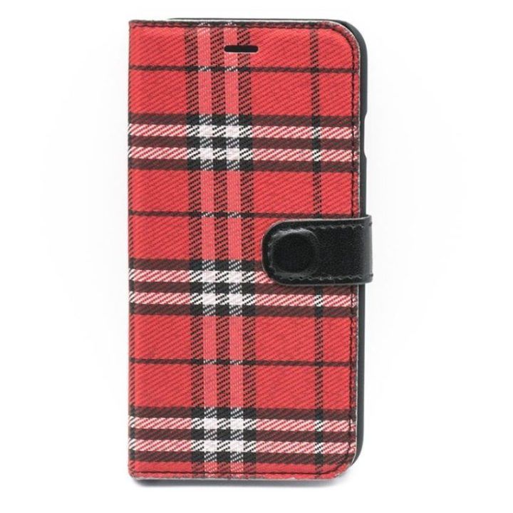 Tellur knygelės tipo dėklas iPhone 7, juodas / raudonas