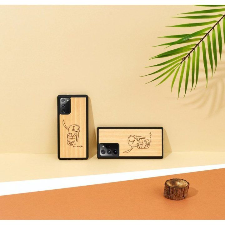 Telefono dėklas Samsung Galaxy Note20 su katės ir žuvies raštu