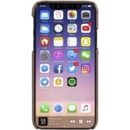 Krusell iPhone X odinis dėklas su 2 kortelių vietomis, vintage cognac