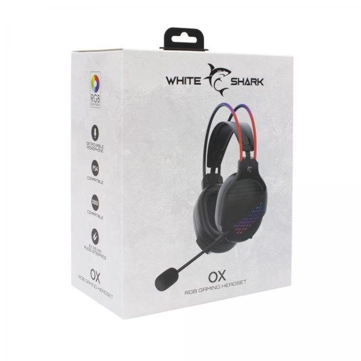 Žaidimų ausinės su RGB apšvietimu White Shark OX GH-2140