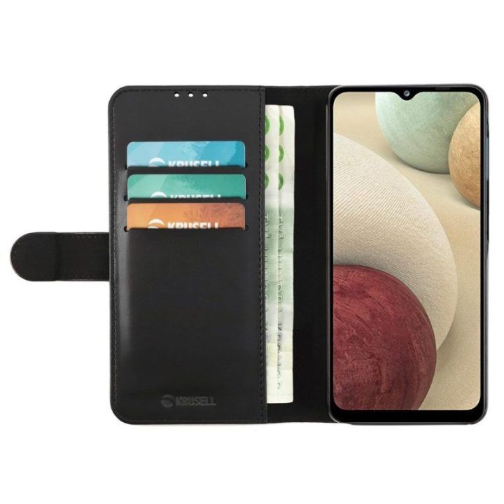 Samsung Galaxy A02 telefono dėklas–piniginė juodas