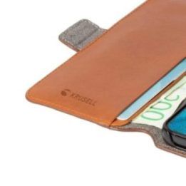 Samsung Galaxy S22+ odinė telefono piniginė, konjako