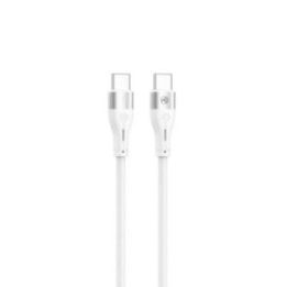 Tellur silikoninis USB-C–USB-C laidas PD 60 W, 1 m, baltas